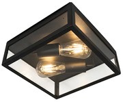 Zewnetrzna Industrialna lampa sufitowa zewnętrzna czarna 2-światłowa - Rotterdam Nowoczesny Oswietlenie zewnetrzne