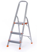 Schody aluminiowe jednostronne, 1x3 stopnie, wysokość 0,645 m