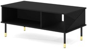Czarny stolik kawowy z półkami S0-H45