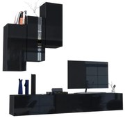 Meblościanka modułowa czarny połysk T1-M81