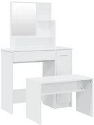 Toaletka kosmetyczna z lustrem i stołkiem biały połysk W1-W80