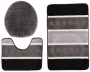 3 - częściowy czarny komplet dywaników do łazienki T5-C65