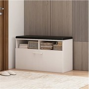 Szafka na buty biała z siedziskiem I schowkiem przedpokój 6 półek otwierana