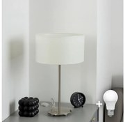 Eglo - Lampa stołowa LED TUNJA 1xE27/60W/230V 38,5 cm chrom mat/biała
