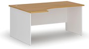 Narożne biurko PRIMO WHITE, 160x120 cm, lewe, biały/buk