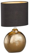 Czarno-brązowa ceramiczna lampa stołowa z tekstylnym kloszem (wysokość 39 cm) Foro – Fischer &amp; Honsel