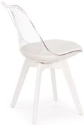 Krzesło Transparentne Białe Skandynawskie Nowoczesne K245