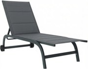 Outsunny Leżak oddychający ogrodowy z 6-stopniową regulacją oparcia, kółkami, aluminiową ramą, ciemnoszary | Aosom PL
