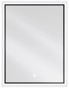 Mexen Erma lustro łazienkowe podświetlane 60 x 80 cm, LED 6000K, antypara, rama czarna - 9814-060-080-611-70