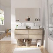 Sorrento 120cm podwójna szafka pod umywalkę + bateria + lustro