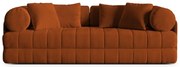 Aksamitna rozkładana sofa w kolorze terakoty 206 cm Kemi – Cosmopolitan Design