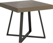 Stół rozkładany 90/194x90 cm Abbraccio szaro-beżowy nogi antracytowe