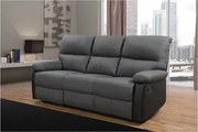 Sofa wypoczynkowa "Lincoln" - 197 x 89 x 103 cm - 3 miejsca - Ciemnoszaro-czarna