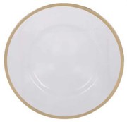 Transparentny podtalerz ze złotym dekorem, Ø 33 cm