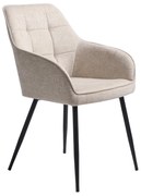 Beżowy tapicerowany fotel jadalniany z podłokietnikami Nolan – Unique Furniture