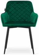 Krzesło NOLA - aksamit zielony / nogi czarne x 1