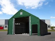 TOOLPORT 8x12m Hala namiotowa - 3 m wysokość ścian bocznych z 4x3,4m bramą, PRIMEtex 2300, ciemnozielony, ze statyką (podłoże betonowe) - (48853)