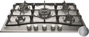 Płyta gazowa HOTPOINT PNN 751 IX 5 palników 10,5kW stal nierdzewna 75x51cm z zapalaniem jednoręcznym i zabezpieczeniem gazowym