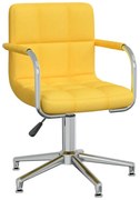 Żółte Pikowane Nowoczesne Krzesło Biurowe Bez Kółek F8-E69