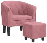 Różowy pikowany fotel wypoczynkowy R1-D29