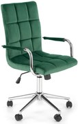 Zielony welurowy fotel młodzieżowy do biurka B8-M48