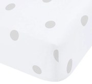 Biało-szare flanelowe prześcieradło z gumką 90x190 cm Polka Dot – Catherine Lansfield