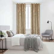 Zasłona welurowa beżowa złoty marmurek 140x250 na przelotkach Marmaris