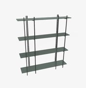 Półka – 160 cm x 180 cm x 29,6 cm – kolor zielony i czarny – płyta wiórowa pokryta melaminą