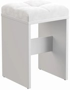 Biały taboret z welurowym siedziskiem N4-Z42