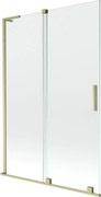 Mexen Velar L parawan nawannowy 2-skrzydłowy rozsuwany 120 x 150 cm, transparent, złoty szczotkowany - 896-120-003-01-55