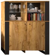 Industrialna witryna w kolorze dąb craft złoty L3-T71