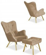 Fotel skandynawski Luna z podnóżkiem Family Meble