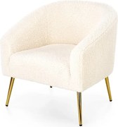 Fotel do salonu GRIFON kremowy/złoty HALMAR