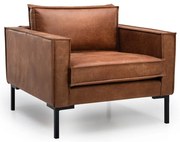 Jasnobrązowy fotel ze sztucznej skóry Scandic Rate