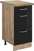 Szafka dolna do kuchni czarny wysoki połysk 40x60x81.6 r-line