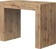 Wysuwana drewniana konsola, wykończenie dąb rustykalny 90×45-90×300 cm - LERICI