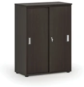 Szafa biurowa z drzwiami przesuwnymi PRIMO WOOD, 1087 x 800 x 420 mm, wenge