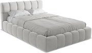 Łóżko 160 x 228 - z weluru - srebrny - NALU