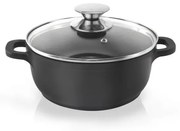Garnek z powierzchnią nieprzywierającą Pfluon Granit i szklaną pokrywką Orion Grande, ⌀ 20 cm