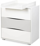 Komoda dla dzieci PATI 80cm biała/szara z przewijakiem LITTLE SKY