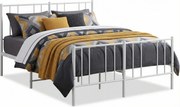 Białe metalowe łóżko małżeńskie w stylu loft 140x200 cm T1-T97
