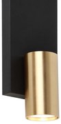 GENESIS WALL BLACK GOLD 1xGU10, czarna, złota, tuba
