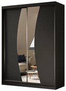 Szafa przesuwna - Foks 160 cm, czarny mat