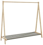 Minimalistyczny na ubrania wieszak z półką H5-F29