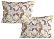 Zestaw 2 szt. dekoracyjnych poszewek na poduszkę z mikrofibry CIRELLO 50x70 cm, brązowo-szary