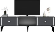 Stojak pod TV – szerokość 150 cm – antracyt i srebro – płyta wiórowa pokryta melaminą