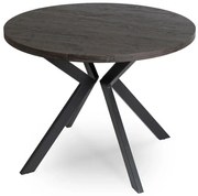 Okrągły czarny rozkładany stół w stylu loft E8-P61