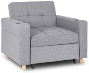 Szary fotel wypoczynkowy z funkcją spania D8-A54