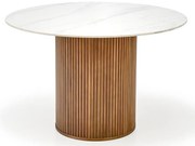 Okrągły stół z lamelami z marmurkowym blatem A0-F72