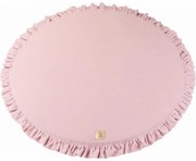 Mata Do Zabawy 100cm Dla Dziecka Okrągła Z Falbanką, Welurowa, Jasnoróżowa - Meowbaby®